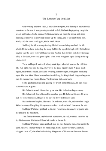 Iron Man Chapter 2 reading comprehension