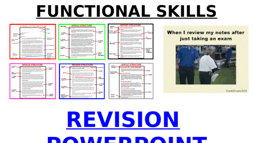 Functional Skills English Writing exam revision PowerPoint - Level 1 and Level 2