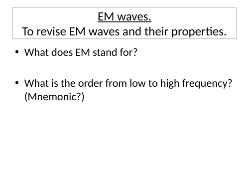 Em waves and Infrared RP