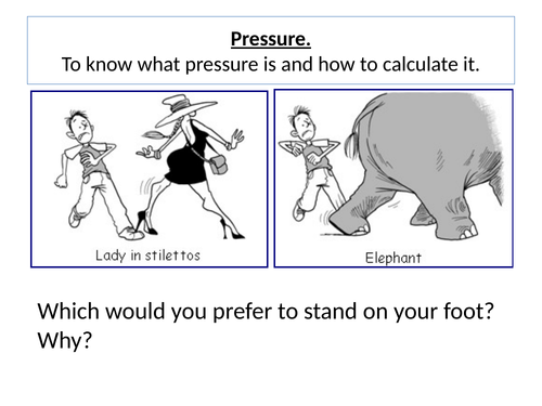 Pressure and pressure in fluids