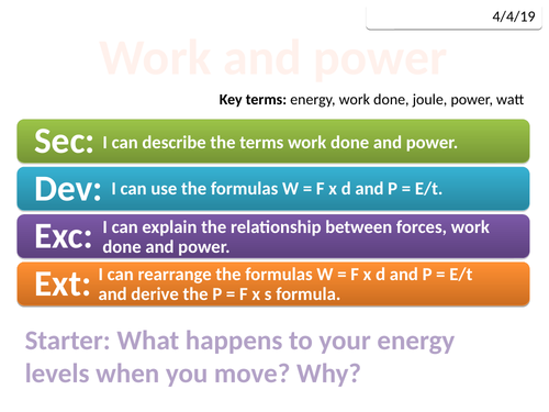 CP7a Work and Power (Edexcel Combined Science)