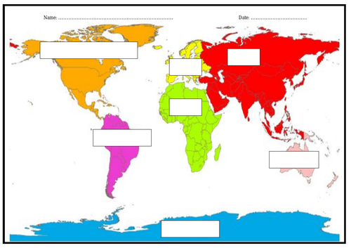 Label the Continents Worksheet