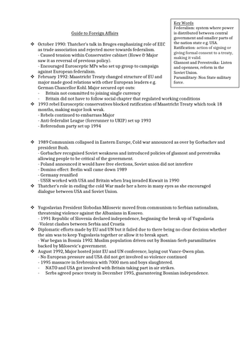 Guide to Thatcher's Foreign Affairs