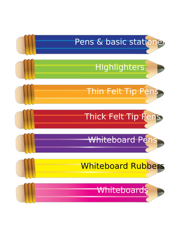 Stationery Drawer/Tray Labels