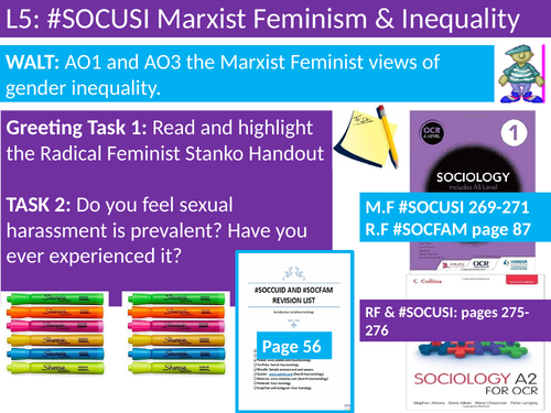 OCR A level Sociology #SOCUSI Lesson 5 (Understanding Social Inequality) Marxist Feminists