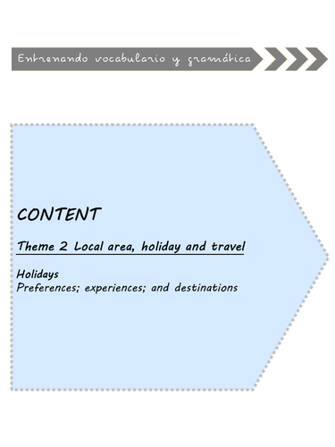 GCSE vocabulary and grammar training - holidays