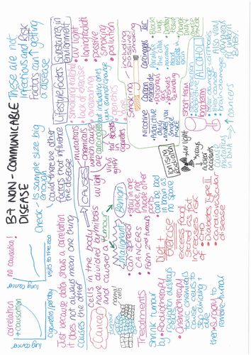 B7 Non-communicable disease ONE PAGE REVISION SUMMARY AQA GCSE Biology ...