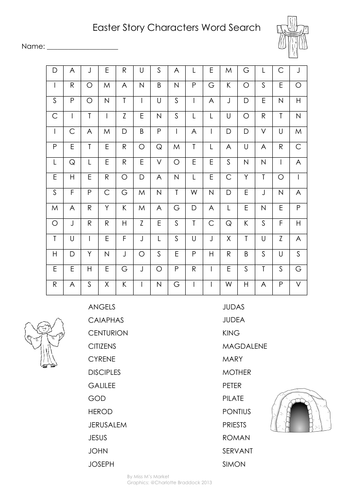Christian Easter Story Characters Word-Search