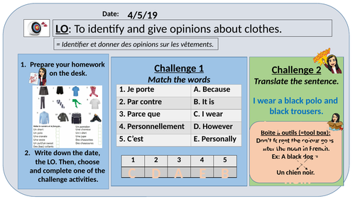 Y7 - Opinions about clothes / school uniform