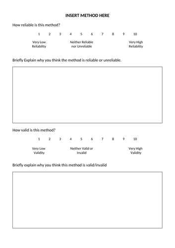 Methods Valid Reliable etc