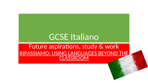 NEW ITALIAN GCSE REVISION RESOURCES ON AMBITIONS & WORK