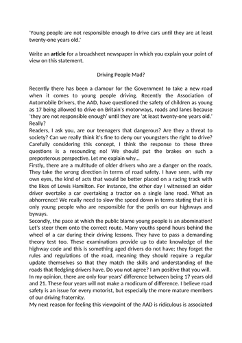 Example Questions Paper 2 Question 5 Ks4 Aqa English Language Paper 2 Question 5 Knowledge Organiser Teaching Resources A Level Psychology Paper 2 June 2019 Aqa