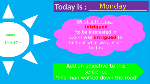 Word of the day , day starter, revision