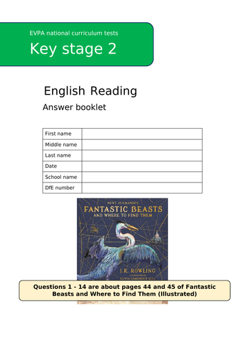 Fantastic Beasts SATs Style Reading Questions