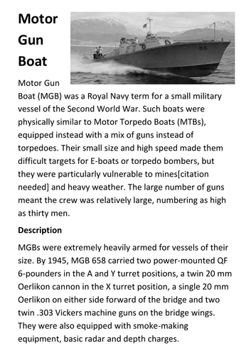 Motor Gun Boat Handout