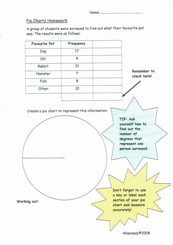 TMA - Pie Chart Homework 1 and ANSWERS