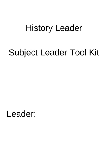 Subject Leader Impact Document