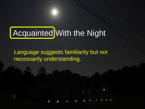 Acquainted With The Night By Robert Frost For Ccea Powerpoint Teaching Resources