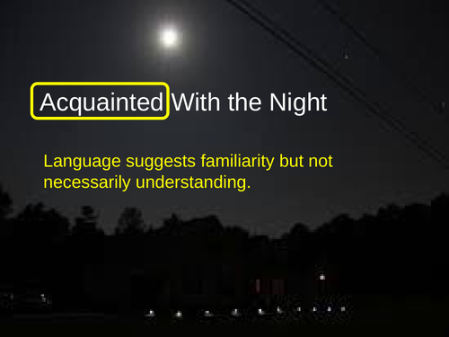 'Acquainted With the Night' by Robert Frost for CCEA PowerPoint.
