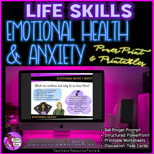 Emotional Health and Anxiety (PowerPoint, Printables & Discussion Cards)