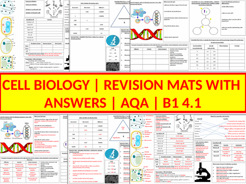 B1 Revision Mats 41 Cell Biology Aqa With Answers Teaching 3226