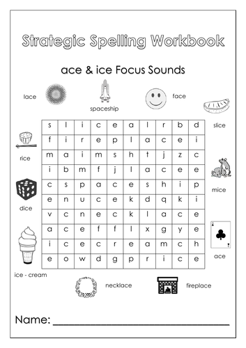 Strategic Spelling - ace & ice Workbook