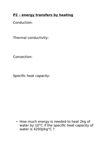 P2 energy transfer by heating