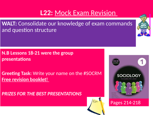 Sociology Research Methods Lesson 22 OCR Paper 1 Mock exam revision