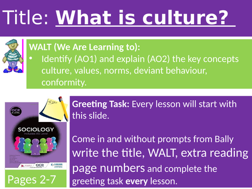 #SOCCUID Socialisation, Culture & Identity Lesson 1 Culture, Norms and Values
