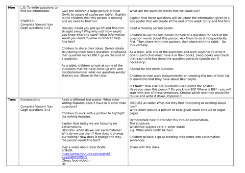 Yr2 Week Character Description Planning