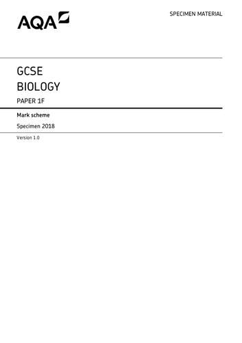 AQA 9-1 Biology Sample Papers Exam Papers