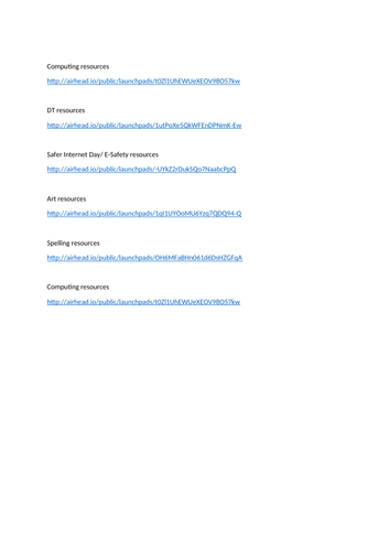 Website resources for a variety of subject areas