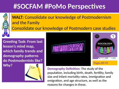 Sociology #SOCFAM Families Lesson 29 and 30  Postmodernism and Family
