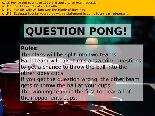 REVISION GAME Question Pong 1066 (Edexcel 9-1: Anglo Saxon and Norman England)