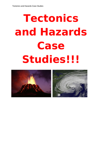 Tectonics and Hazards Full Set of Casestudies
