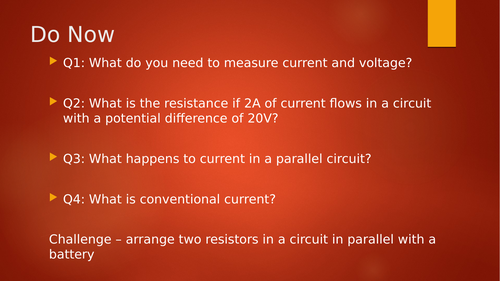 Series and Parallel Resistance Required Practical