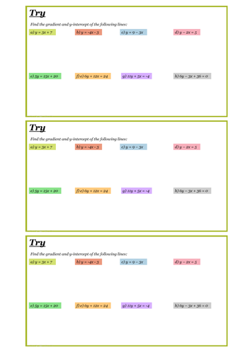 GCSE Maths (9 - 1) Straight Line Graphs