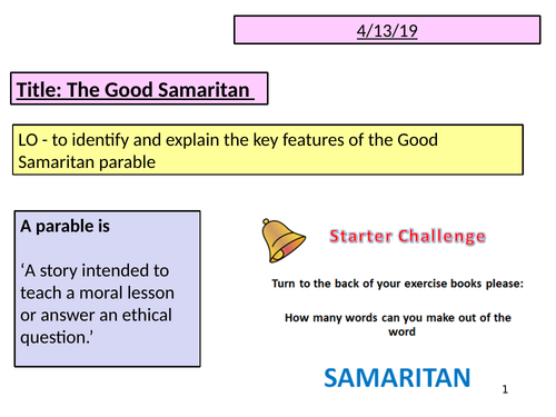 The Good Samaritan Lesson