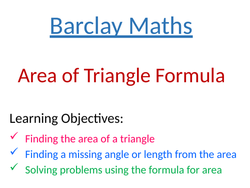 Area of Triangle Formula