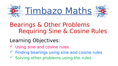 Bearings using Sine and Cosine Rule
