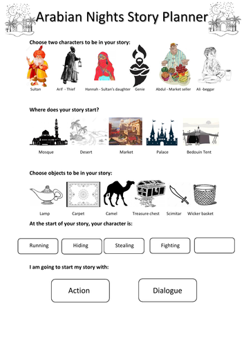 Arabian Nights Story Planner  KS 2