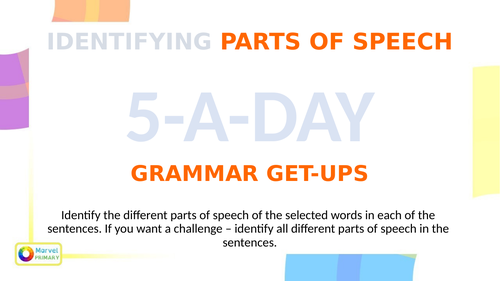 KS2 Grammar Getups - Identify Parts Of Speech