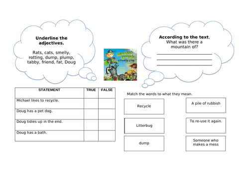 Michael Recycle Meets Litter Bug Doug - Guided reading - Year 1 - Differentiated resources