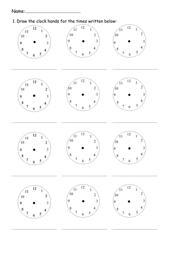 analogue time worksheets oclock half past quarter past