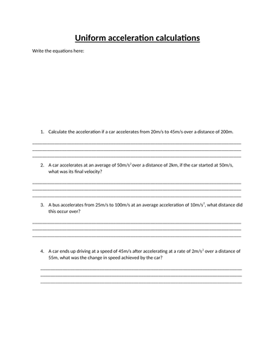 Acceleration Lesson AQA 9-1 Spec