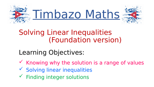 Solving Linear Inequalities (Foundation)