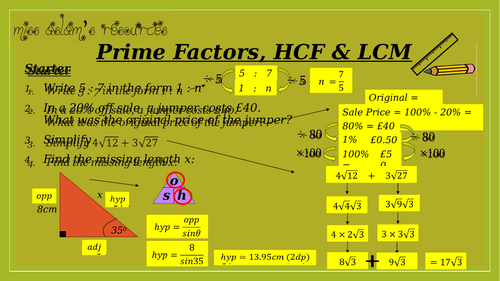GCSE Maths (9-1) Prime Factors, HCF, LCM