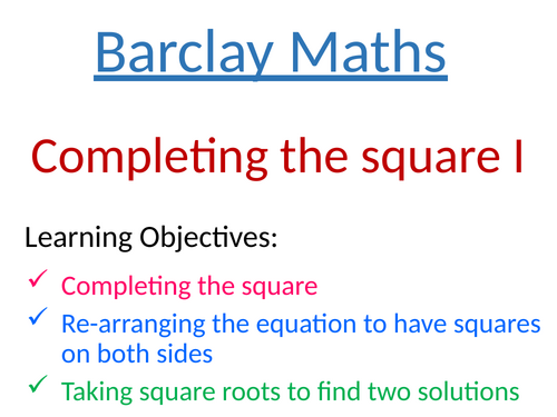 Completing the Square I