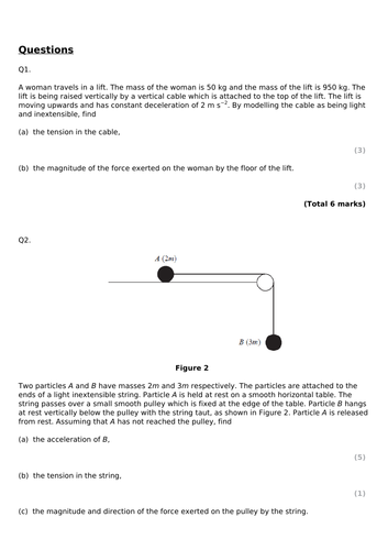 New Spec Mechanics A Level M1M2 Papers