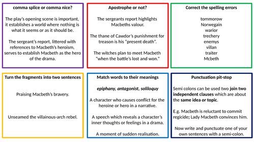 sentence starters for macbeth essay